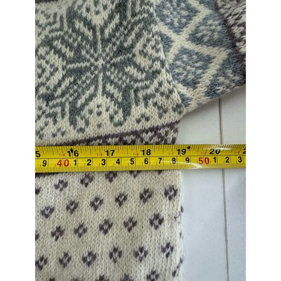 Vintage Alps Cardigan Sweater size Small Wool Blend Nordic Ivory Grandma - Picture 6 of 8